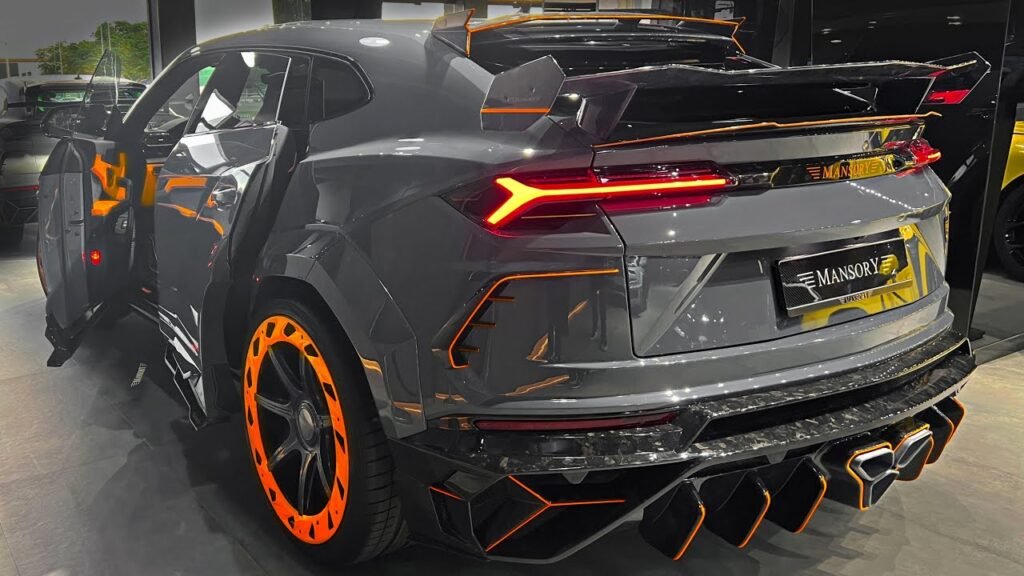 Mansory Lamborghini Urus rear view with custom orange accents