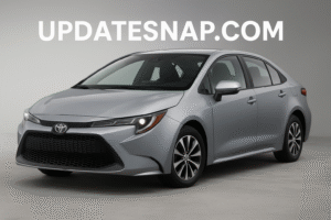 Toyota Corolla front view showcasing modern design and LED headlights