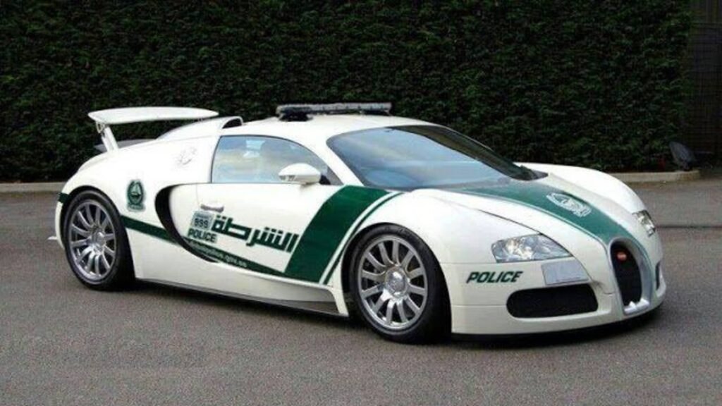 Dubai Police cars featuring a Lamborghini Aventador police supercar, showcasing luxury patrol design, high performance, and iconic Dubai Police livery